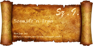 Szemján Irma névjegykártya